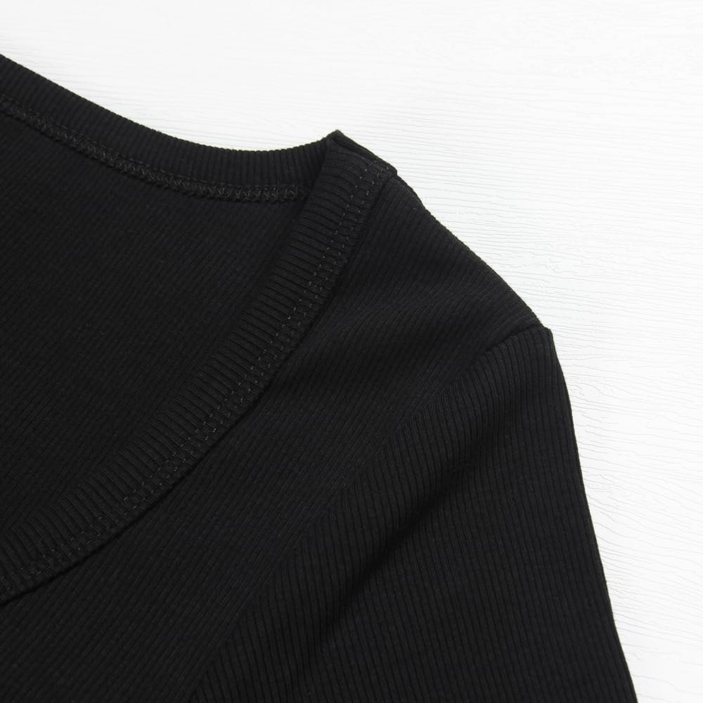 custom cotton lightweight plain ribbed short sleeve V neck casual compression summer breathable Custom women tee tshirt