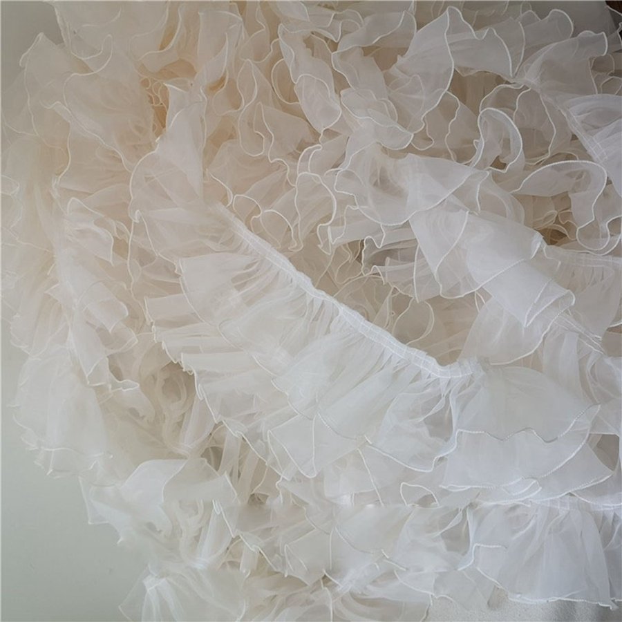 10CM Wide Organza Stereoscopic Pleated Fold Mesh Tulle Lace Ribbon Trim Sewing DIY Crafts Cushion Curtain Garment Dress Tassel