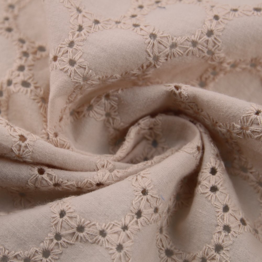 Exquisite Pure 100% Cotton Beautiful Embroidery Fabric Home Decor Cloth Dressing Garment Partysu Style Fabric
