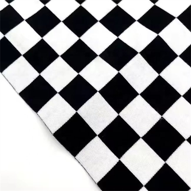 Checkerboard pattern cuff hem rib trim accessories