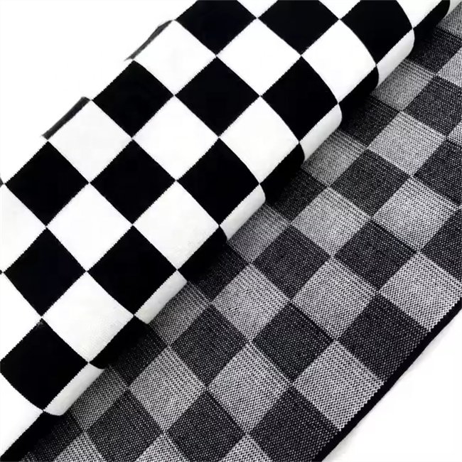 Checkerboard pattern cuff hem rib trim accessories