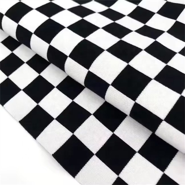 Checkerboard pattern cuff hem rib trim accessories