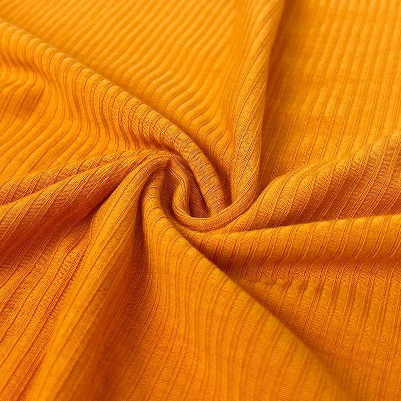 Popular Solid Color Custom Stretch Spandex Polyester Rib Knit Fabric For Sweater