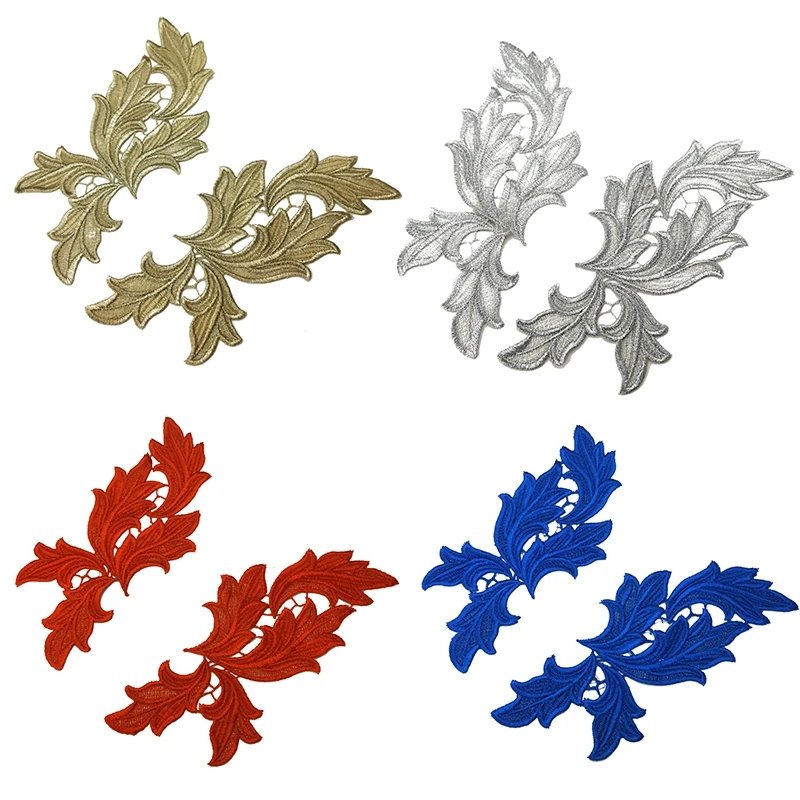 Newly designed multi-color embroidered flower patch lace applique dance dress accessories patch fabric