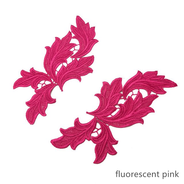 Newly designed multi-color embroidered flower patch lace applique dance dress accessories patch fabric