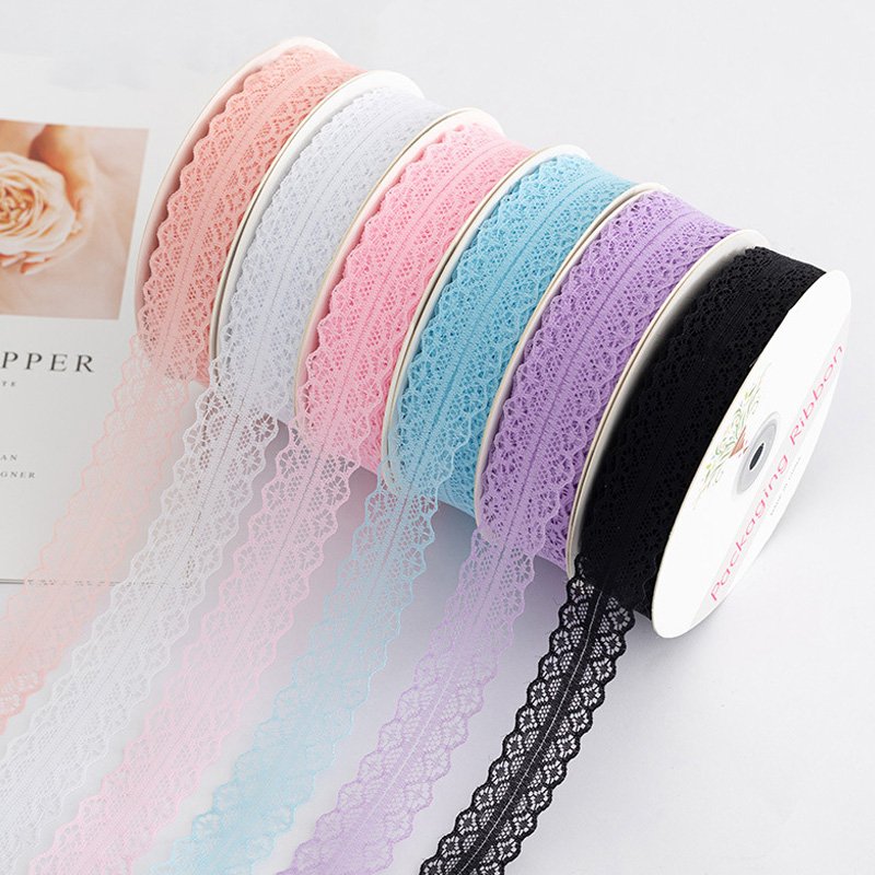 Reuenrs Gordon Luxury 100% Cotton Embroidery Fabric Sustainable Crocheted Lace Beads 3cm Width Home Textile Weddings Wholesale
