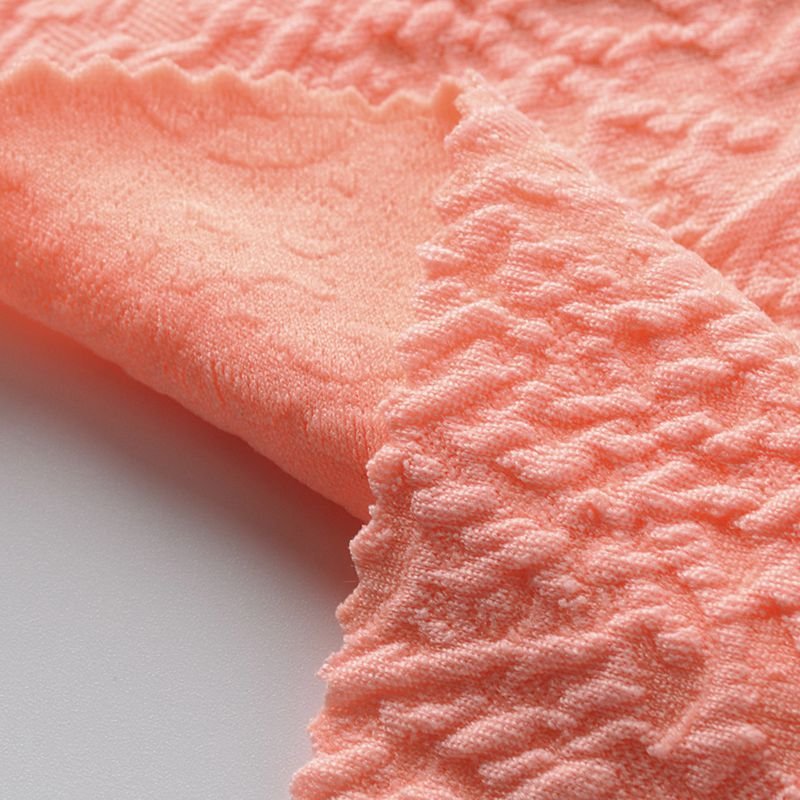 High quality 94% polyester 6% spandex wrinkled fancy ribbed swimwear fabric