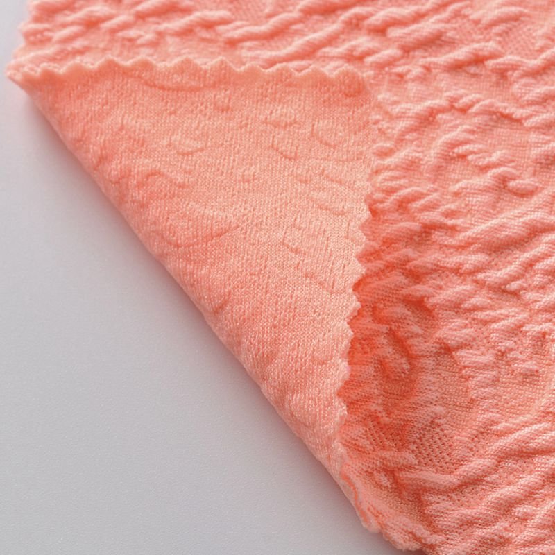 High quality 94% polyester 6% spandex wrinkled fancy ribbed swimwear fabric
