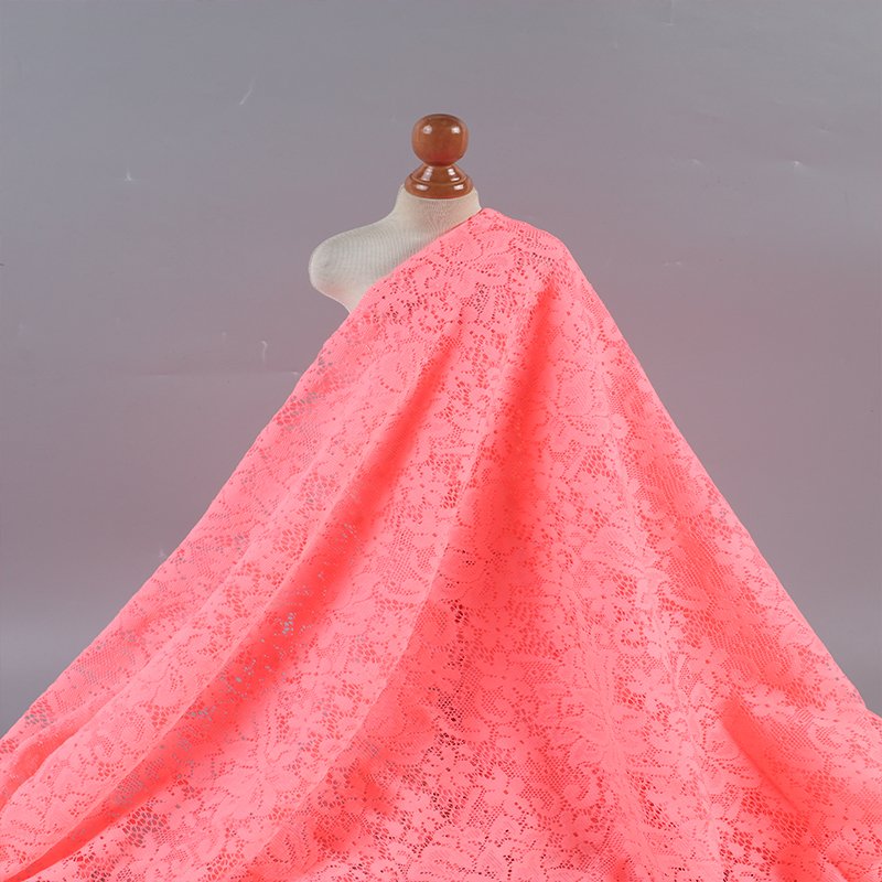Competitive Price Grid Embroidery French 90% Nylon Lace Fabric For Women Dress