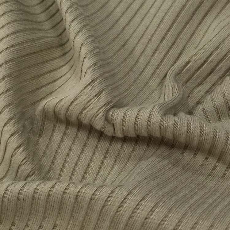 Hot sale 5*2 stripe rib knit fabric polyester spandex ribbed knit stretch fabric for Essential