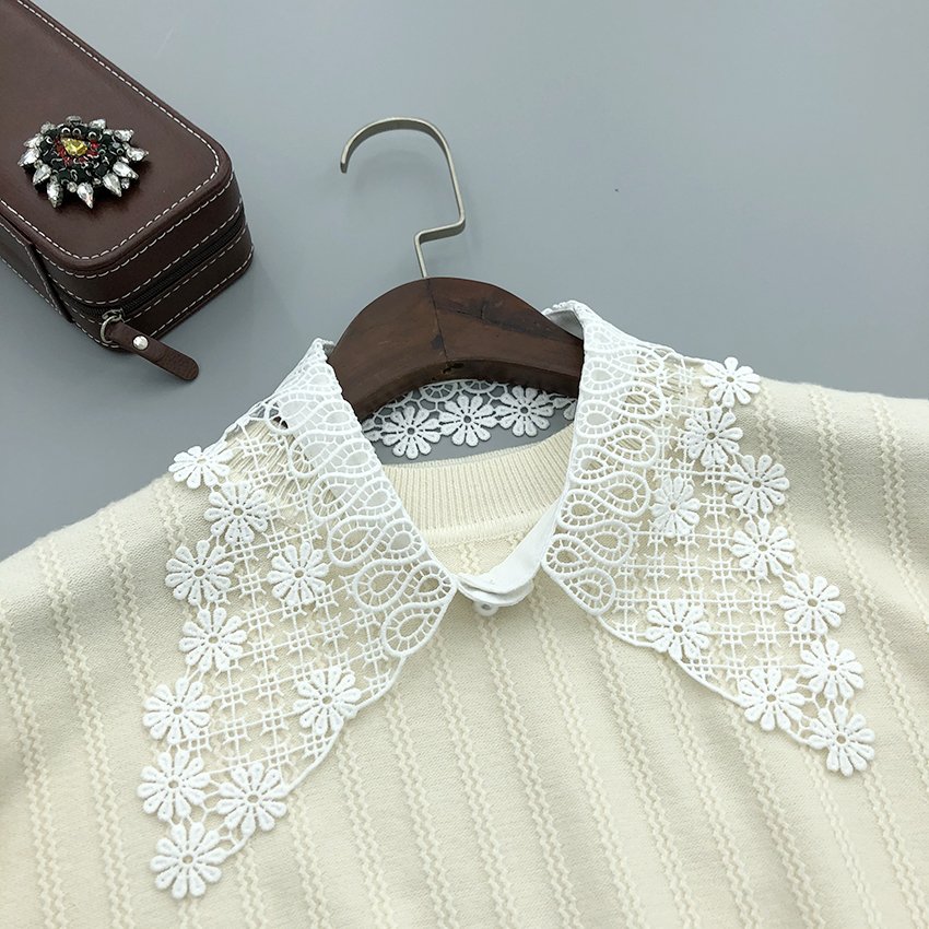 Factory direct wholesale fake collar woman detachable neckline chiffon lace collar