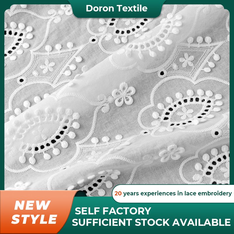 High quality floral embroidery lace fabric for dress