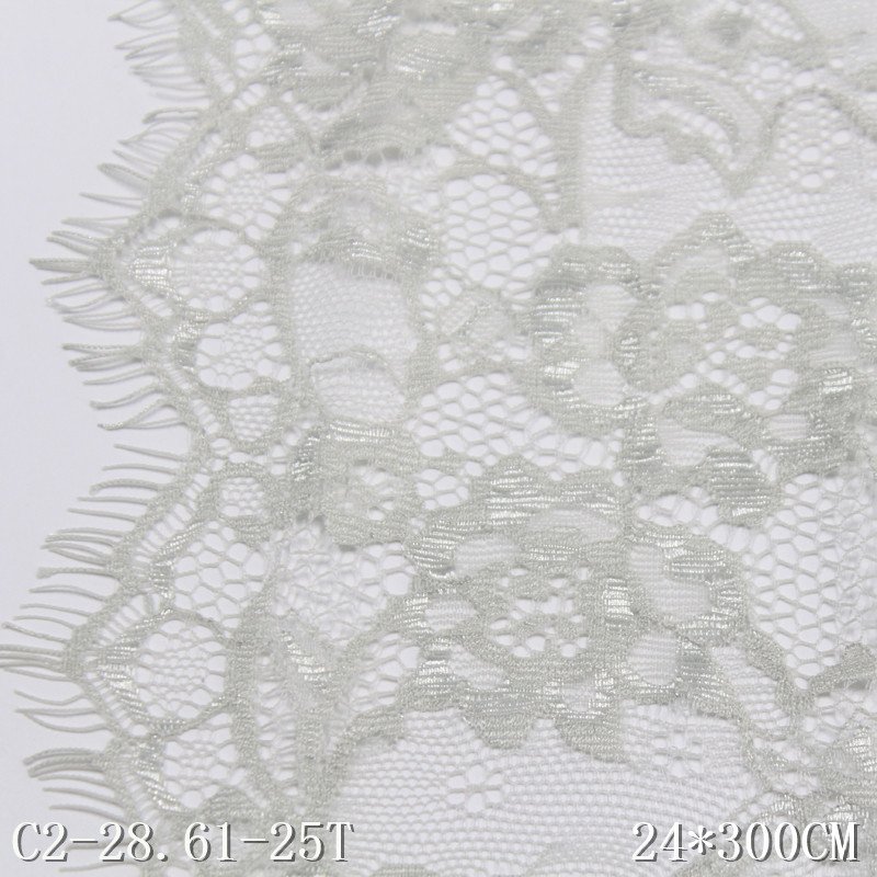 Garment Accessories Lace Chantilly Lace 24cm French Eyelash Trim Lace for skirt's hemline