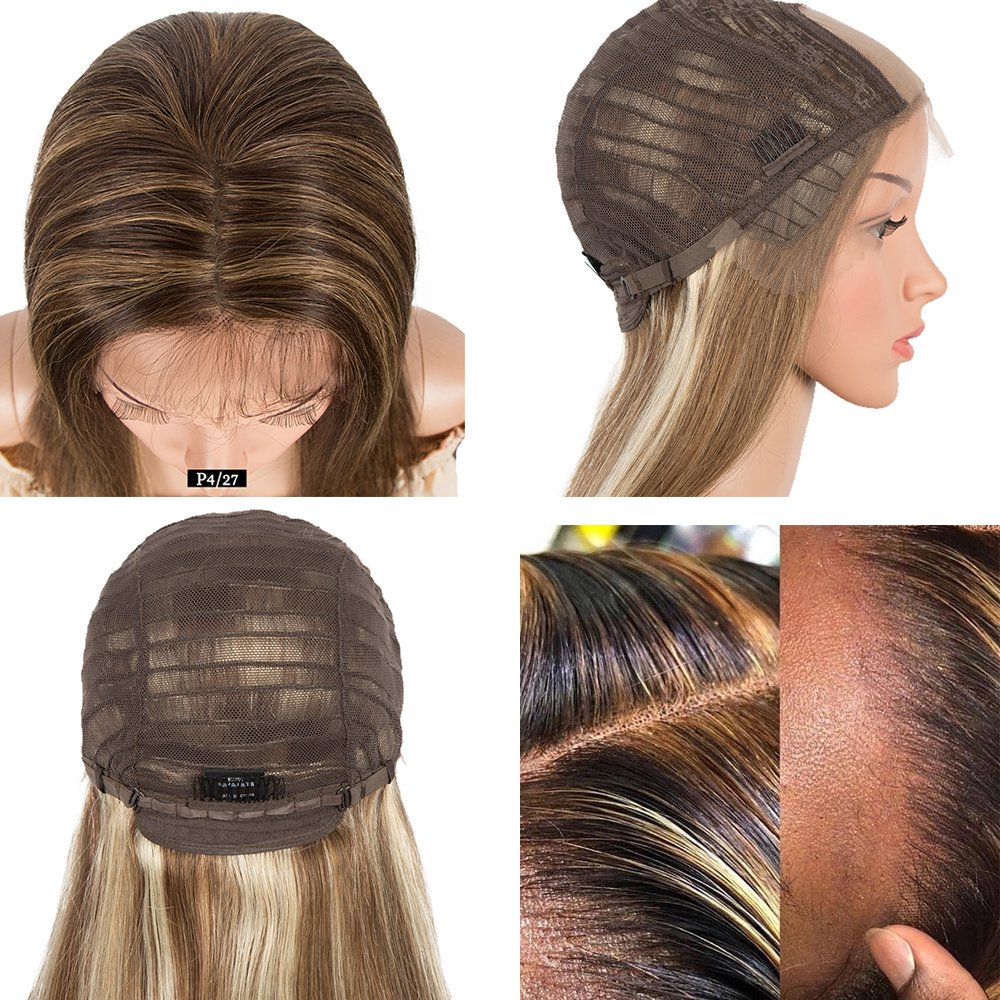 Wholesale Cuticle Aligned Pre Plucked Lace Frontal Highlight Wig 13X4 Full Hd Lace Front Closure Human Hair Wig for black women