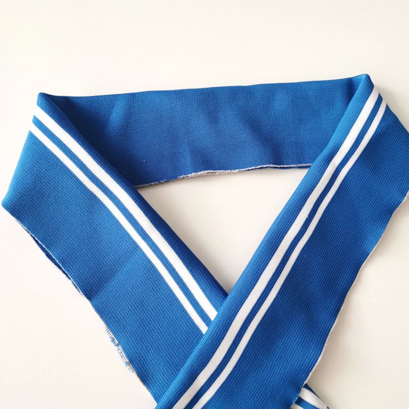 Custom Polyester Flat Knitting Solid Color Cuff and Collar POLO Knitting Rib collar t shirt collar rib