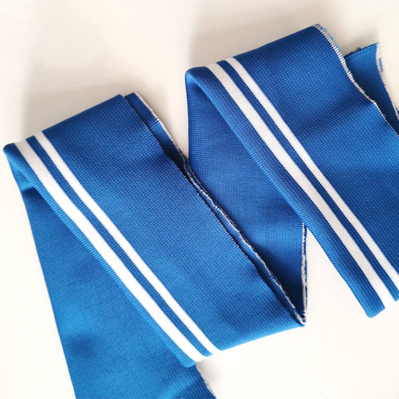 Custom Polyester Flat Knitting Solid Color Cuff and Collar POLO Knitting Rib collar t shirt collar rib