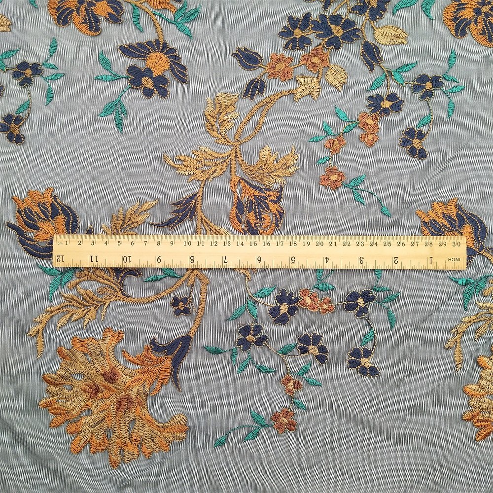 New Arrived Multicolor Flowers Embroidery Fabric For Bridal Dress Lace trim Custom For Garment lace custom