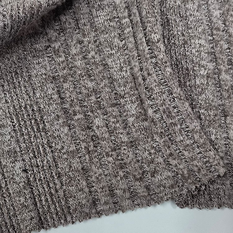 Wholesale custom softy 95%polyester 5%spandex kation irregularity coarse thick needle ribbed fabric for fashion wear