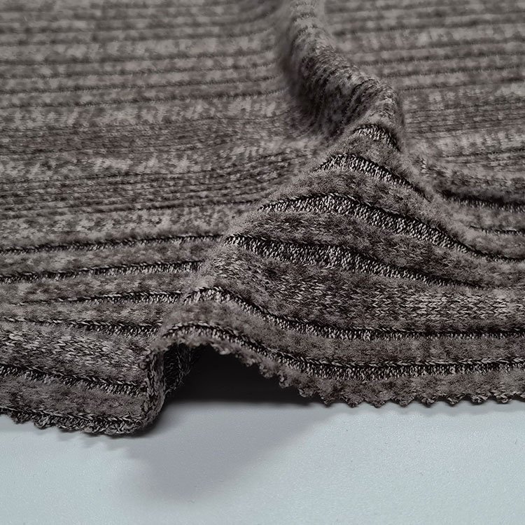 Wholesale custom softy 95%polyester 5%spandex kation irregularity coarse thick needle ribbed fabric for fashion wear
