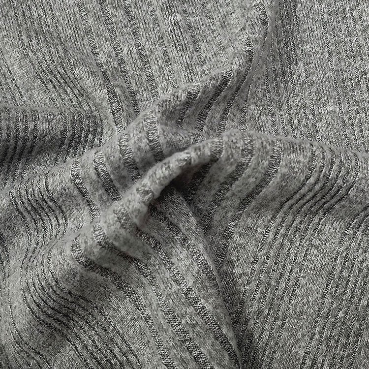 Wholesale custom softy 95%polyester 5%spandex kation irregularity coarse thick needle ribbed fabric for fashion wear