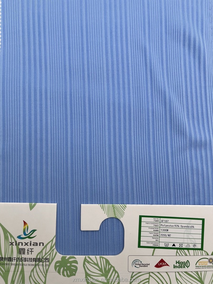 XF187 supplier high quality breathable stretchy ribbed polyester spandex rib knitted swimwear fabric for bikini swimsuit