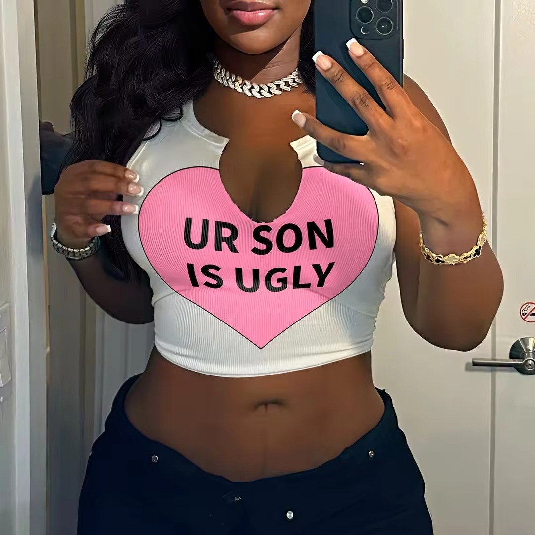 2024 Hot Selling Women Short Crop Top crop women tops for women Letter Print High Quality Ribbed Sleeveless Tank Top