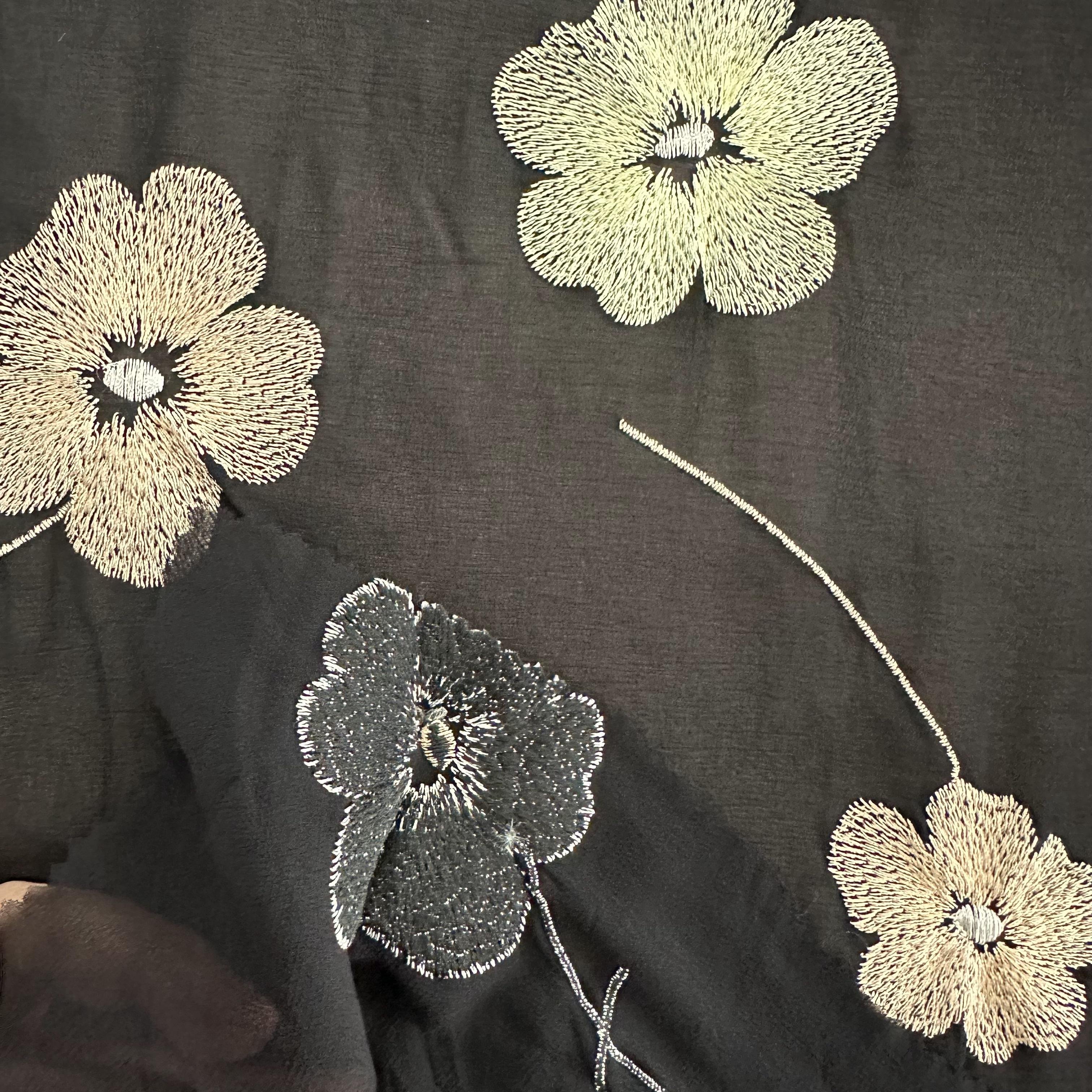 New Design 100%Viscose Embroidery Fabric Georgette With Viscose Embroidery Fabric For Women's Clothing
