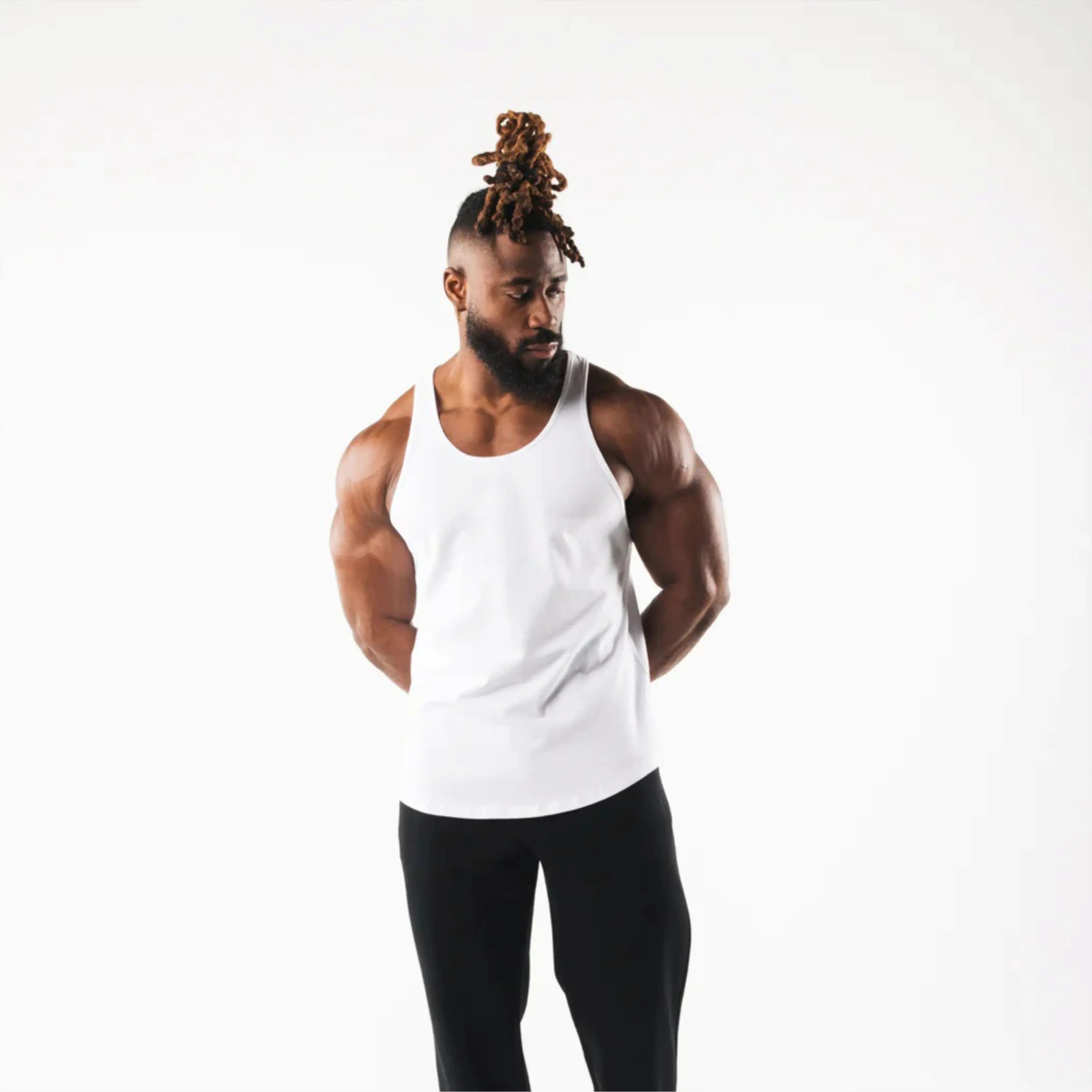 High Quality Custom Graphics Bodybuilding Fitness Muscle Workout Gym Stringer Men's Tank Tops
