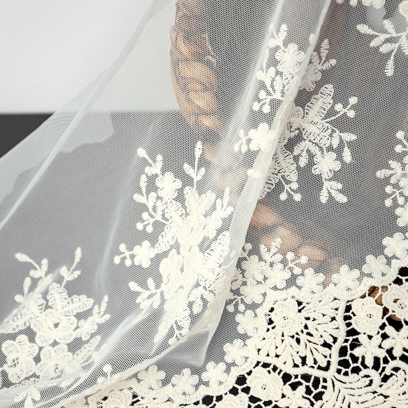 European home fabric apparel accessories home textile lace lace water-soluble mesh embroidery net fabric wholesale