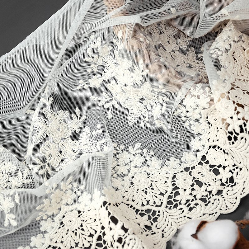 European home fabric apparel accessories home textile lace lace water-soluble mesh embroidery net fabric wholesale