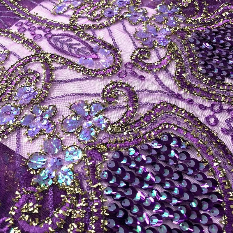 wholesale sequin textile fabric beaded net lace trim sequin embroidery velvet fabric