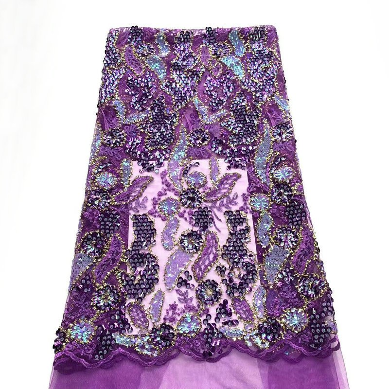 wholesale sequin textile fabric beaded net lace trim sequin embroidery velvet fabric