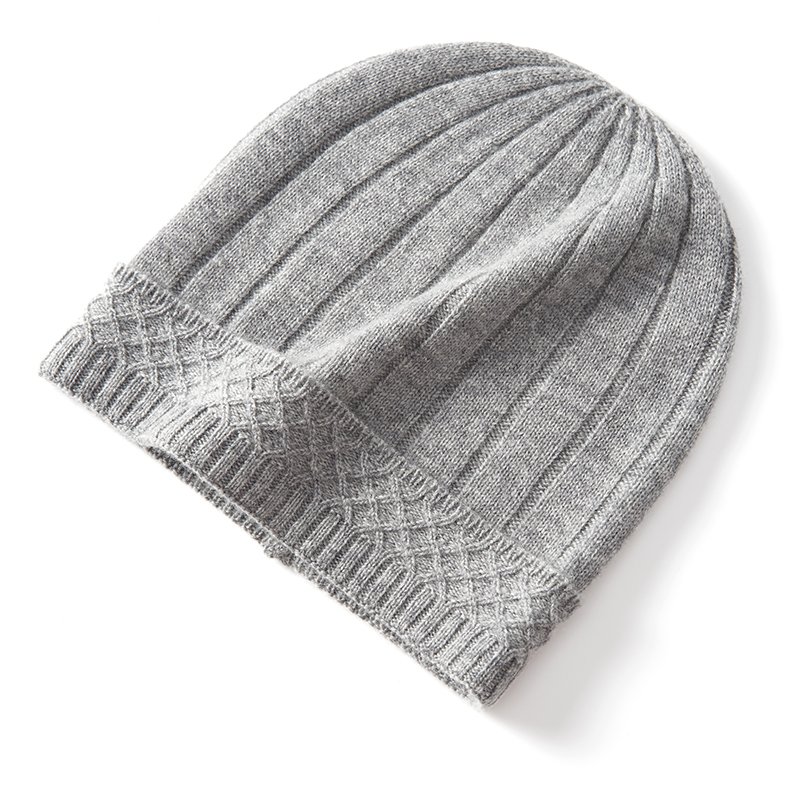 Custom fashion soft cashmere beanie winter pure color rib knit hats suppliers cashmere wool beanie for men women