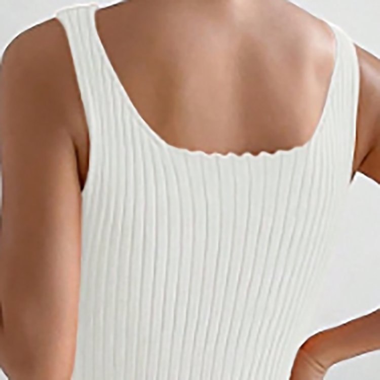 High Quality Fashion Sexy U Back Sleeveless Tank Slim Bodycon Dresses Knitted Casual Woman Dress Women Tank Top Women's Sweaters