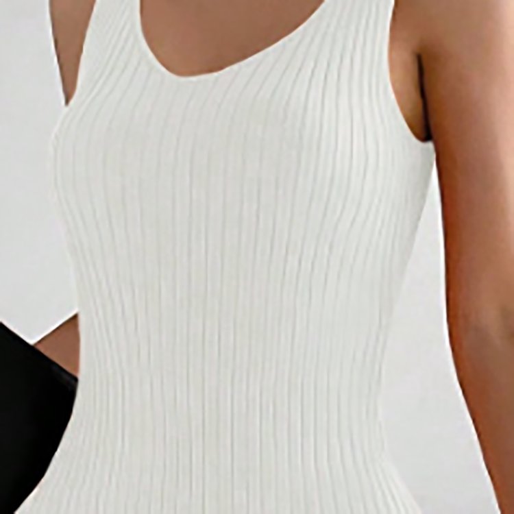 High Quality Fashion Sexy U Back Sleeveless Tank Slim Bodycon Dresses Knitted Casual Woman Dress Women Tank Top Women's Sweaters