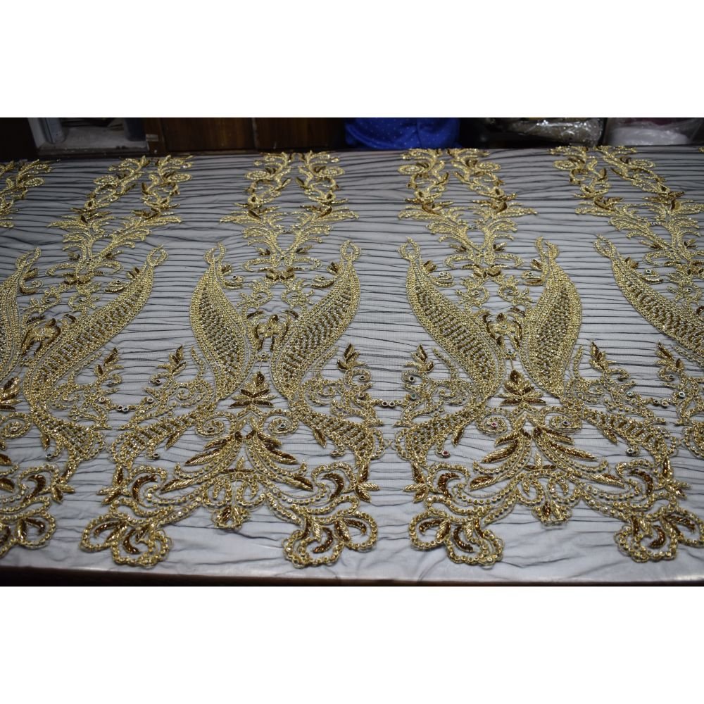 High Quality Cotton Beaded Work Embroidery Lace Fabric for Women Casual and Partywear for Weddings and Girls' Dresses