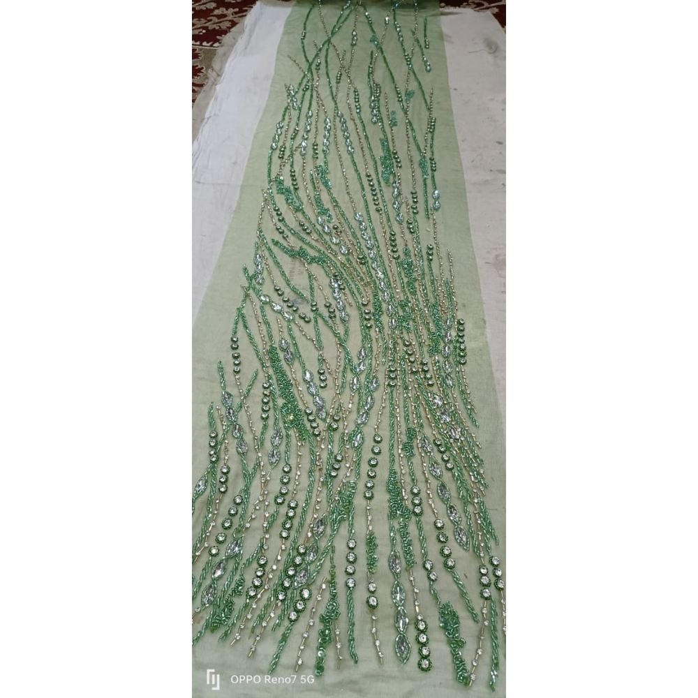 High Quality Cotton Beaded Work Embroidery Lace Fabric for Women Casual and Partywear for Weddings and Girls' Dresses