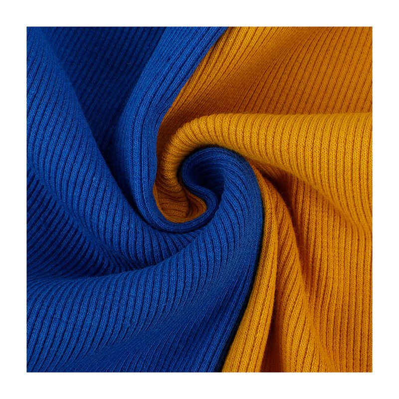 Spot 32 cotton rib fabric sweatshirt collar cuffs hem elastic 2*2 spandex threaded fabric