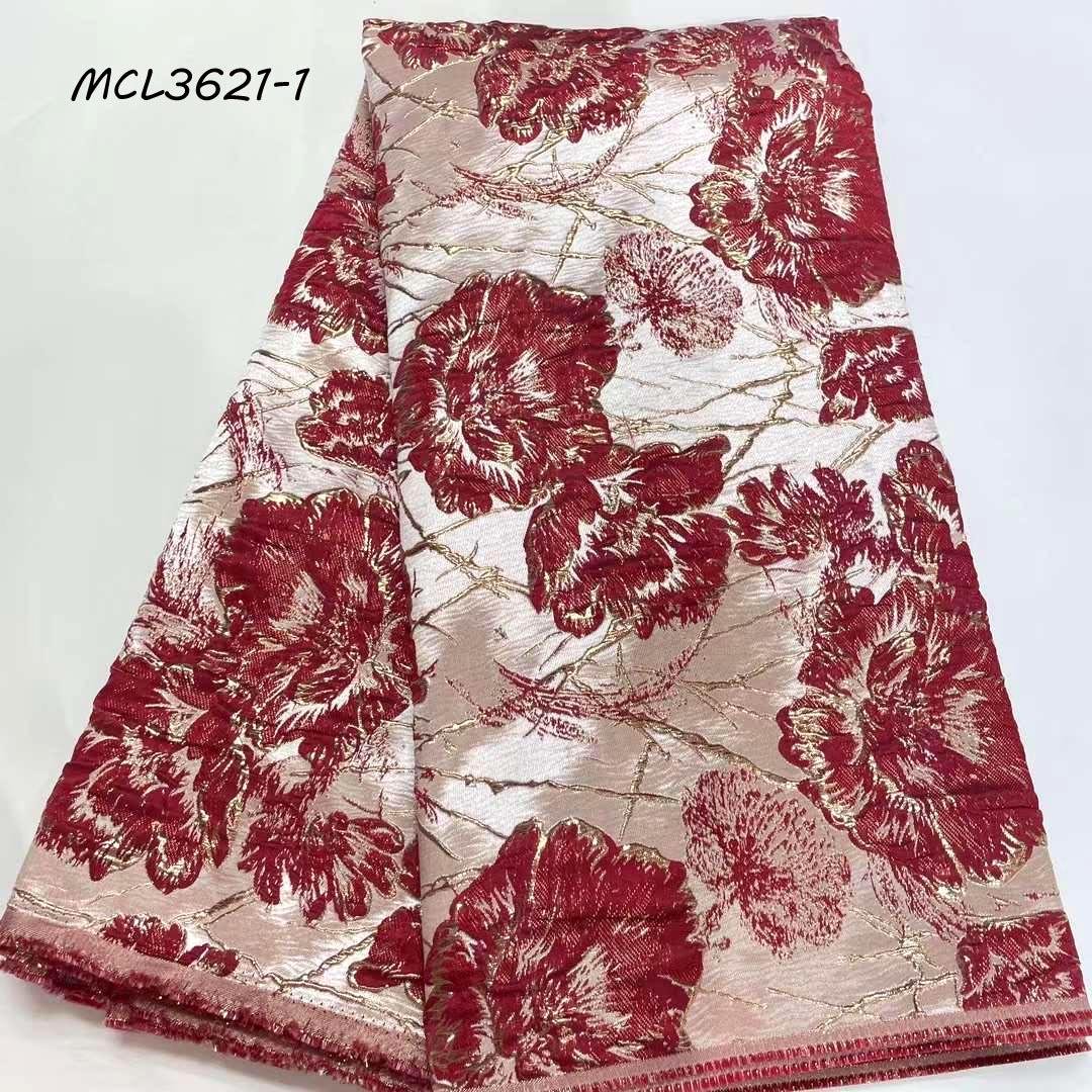 Top quality High Quality Brocade Jacquard flower embroidery Nigerian Organza Lace For Women Dress Christmas dress material