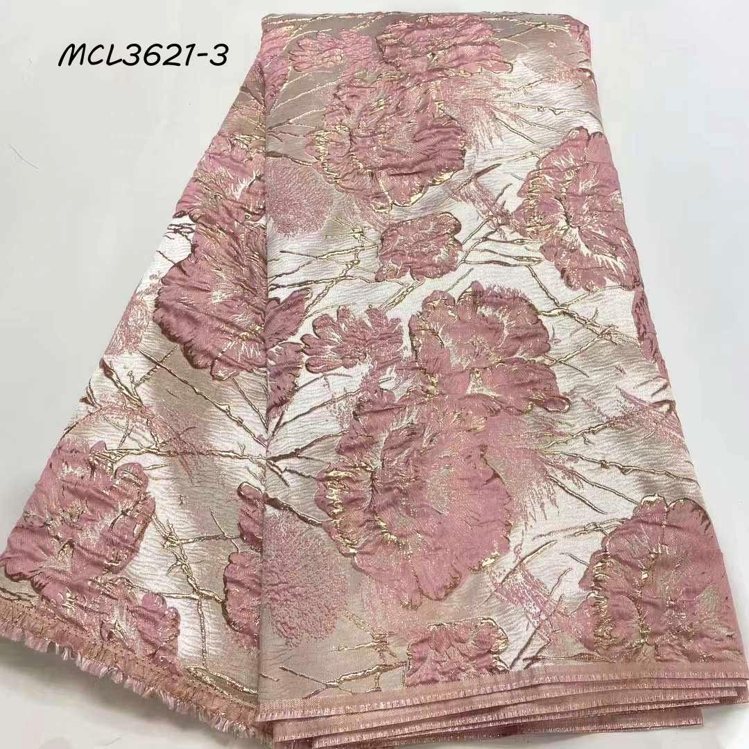 Top quality High Quality Brocade Jacquard flower embroidery Nigerian Organza Lace For Women Dress Christmas dress material