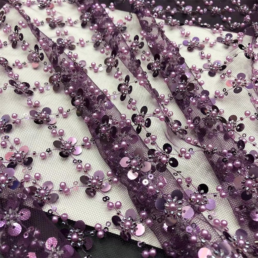 Hand Made 3D flower crystal fabrics