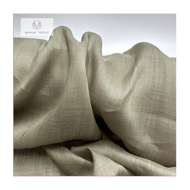 Mindun Custom Printing100% Ramie Fabric 42S Breathable Linen Fabric For Summer Dress