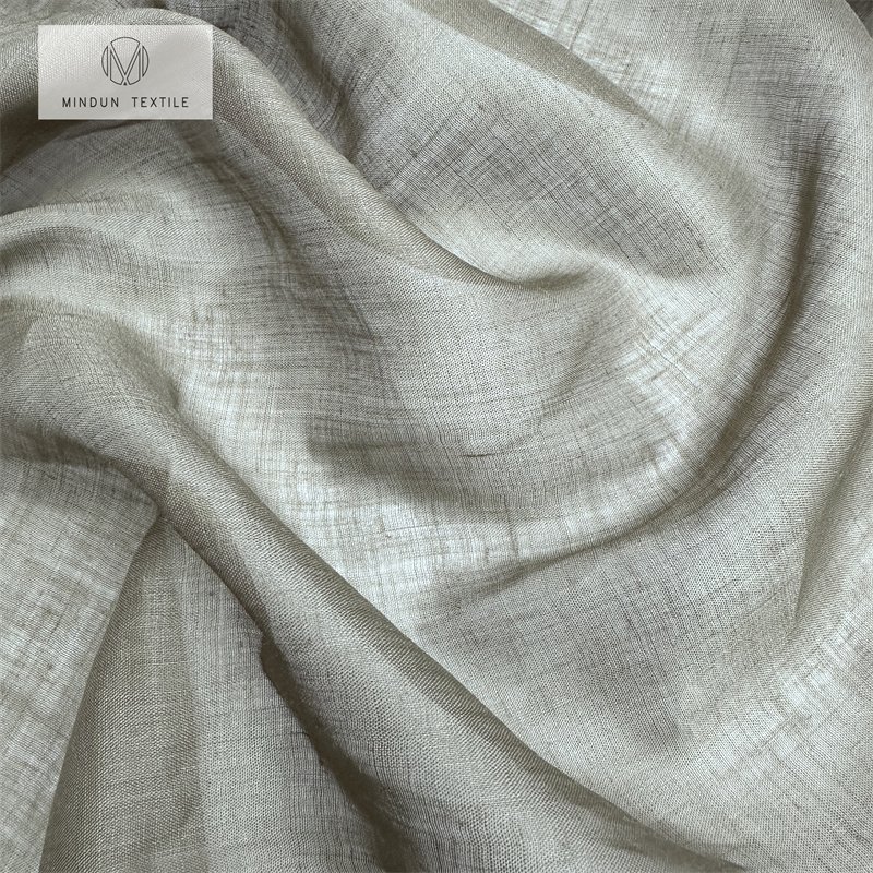 Mindun Custom Printing100% Ramie Fabric 42S Breathable Linen Fabric For Summer Dress
