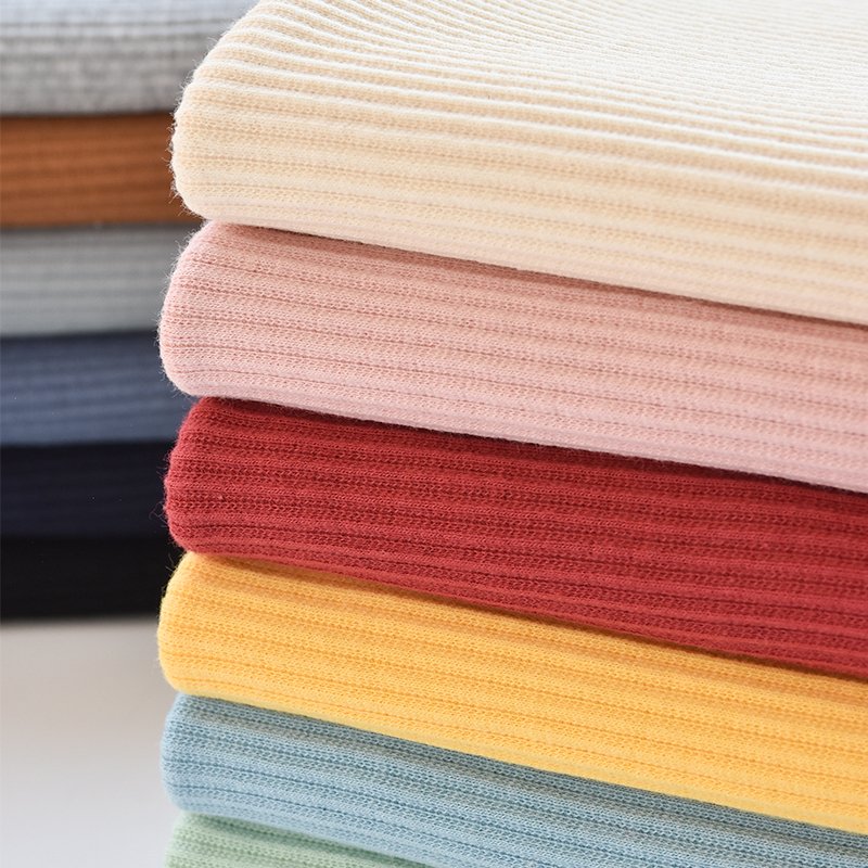 Wholesale Rib Knit Cotton Fabric High Quality Stretch Knit Fabric For Baby Clothing T-Shirt