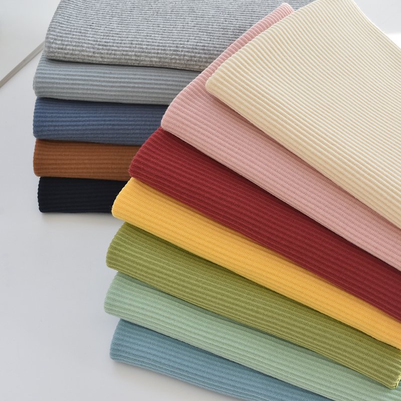Wholesale Rib Knit Cotton Fabric High Quality Stretch Knit Fabric For Baby Clothing T-Shirt