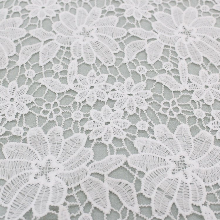 Cheerslife 120cm Cotton Luxury Mesh Net White Embroidery French Bridal Wedding Dress Lace Fabric For Women