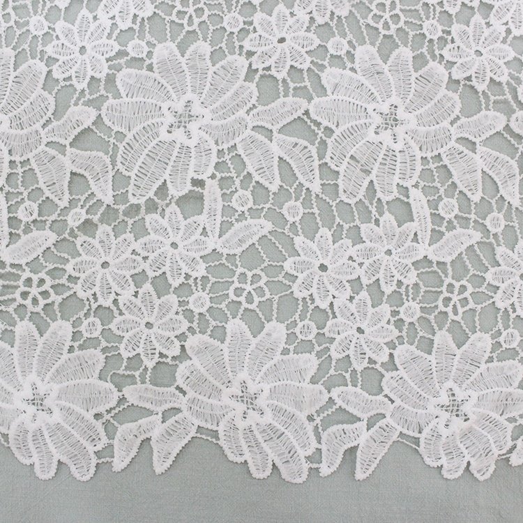 Cheerslife 120cm Cotton Luxury Mesh Net White Embroidery French Bridal Wedding Dress Lace Fabric For Women