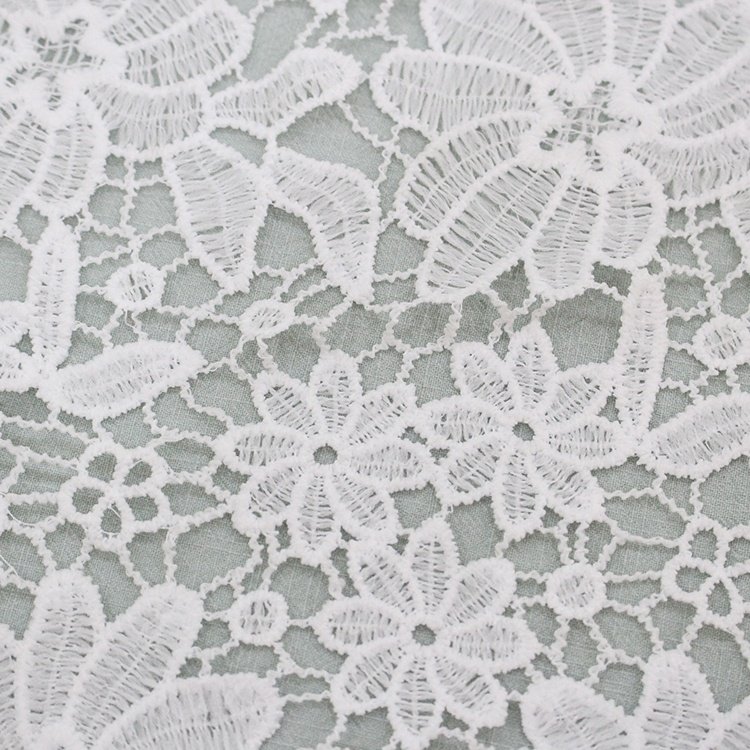 Cheerslife 120cm Cotton Luxury Mesh Net White Embroidery French Bridal Wedding Dress Lace Fabric For Women