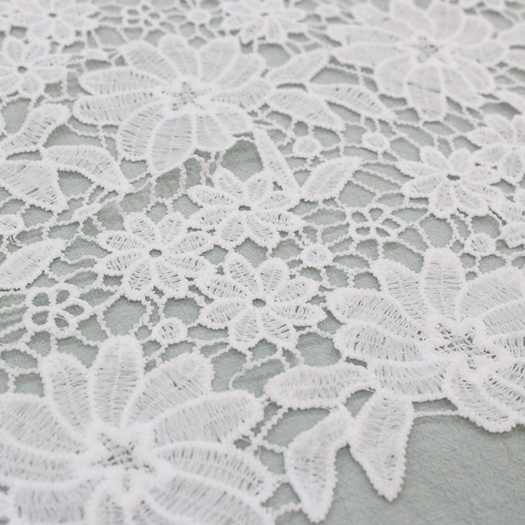 Cheerslife 120cm Cotton Luxury Mesh Net White Embroidery French Bridal Wedding Dress Lace Fabric For Women