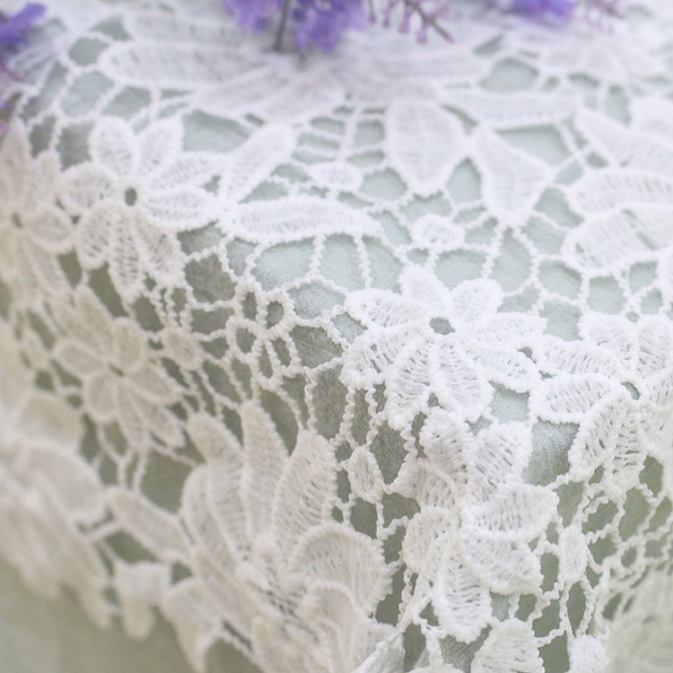 Cheerslife 120cm Cotton Luxury Mesh Net White Embroidery French Bridal Wedding Dress Lace Fabric For Women